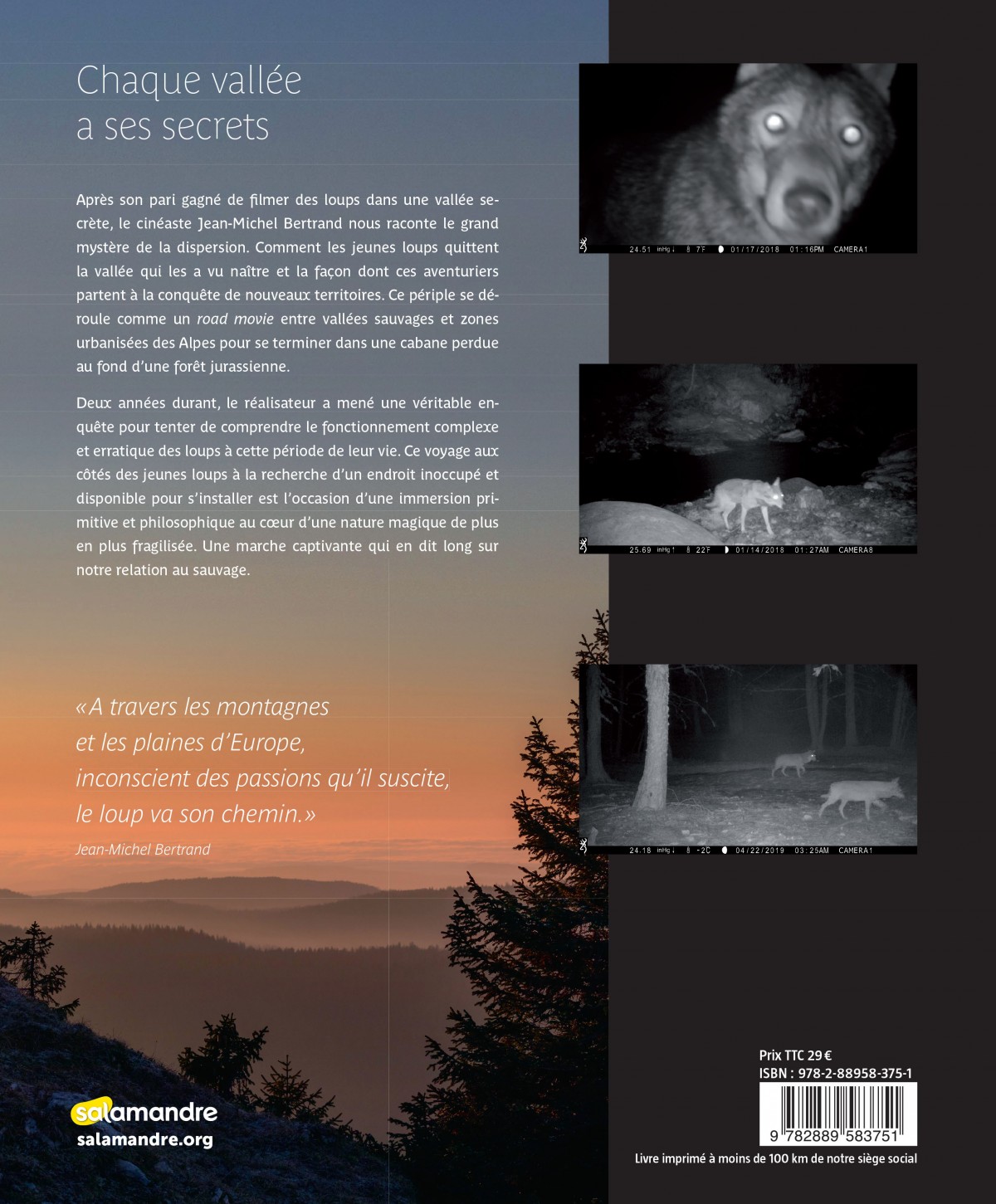 Livre Marche avec les loups Verso