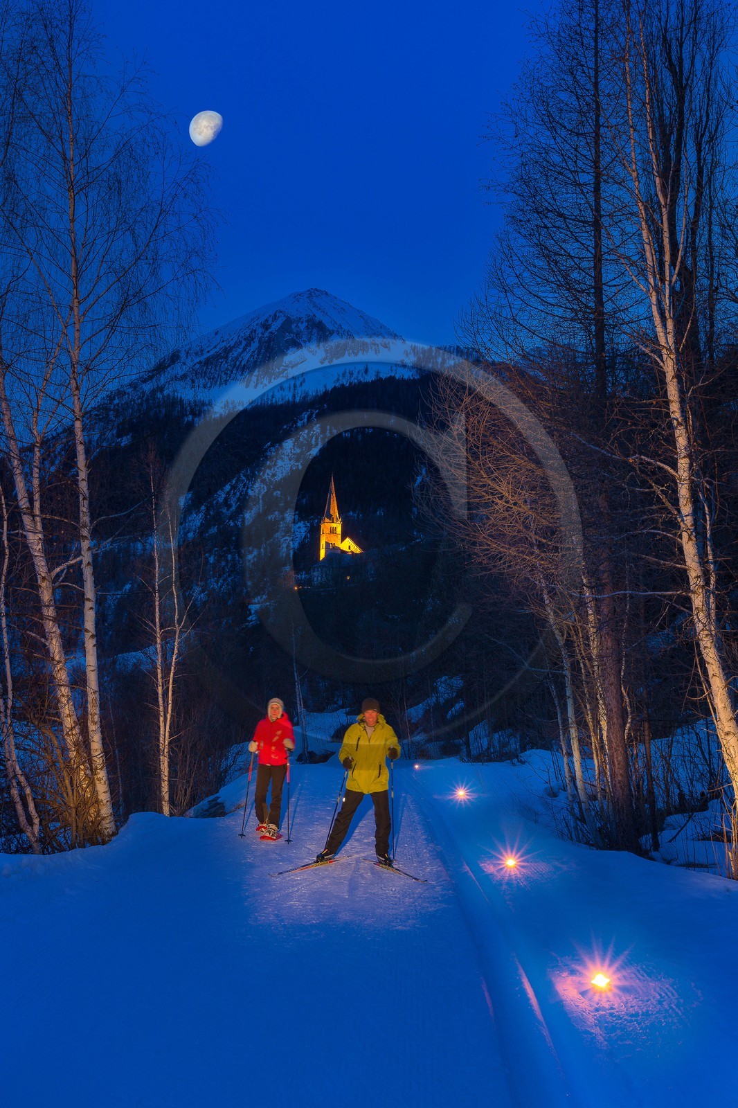 Saint-Paul-sur-Ubaye, ski nordique, ski de fond et randonnée raquettes nocturne