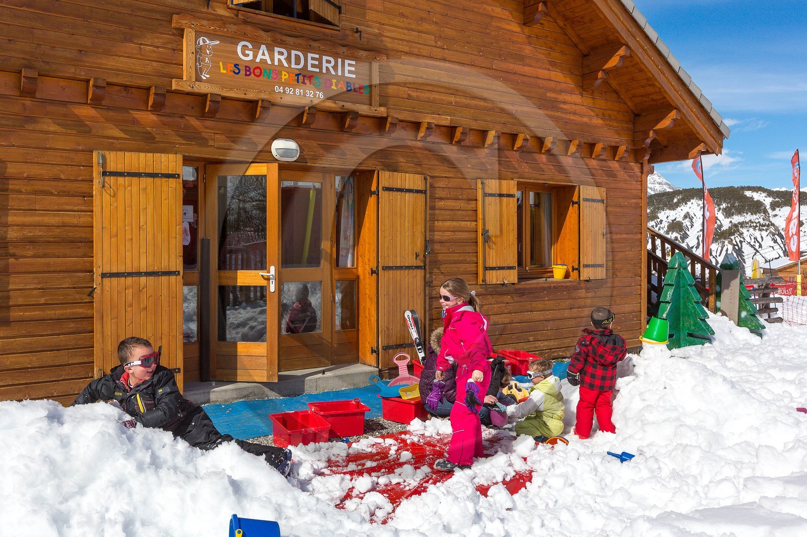 La station de ski Sauze Super-Sauze est une station village, la garderie