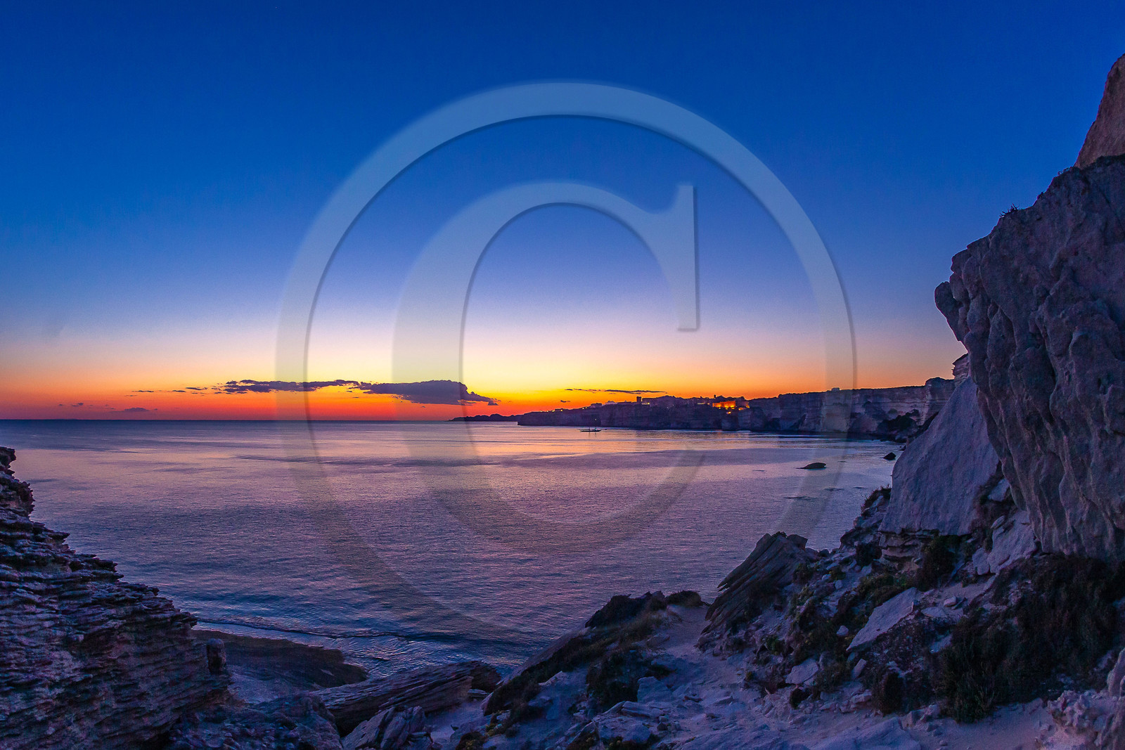 Coucher de soleil sur Bonifacio