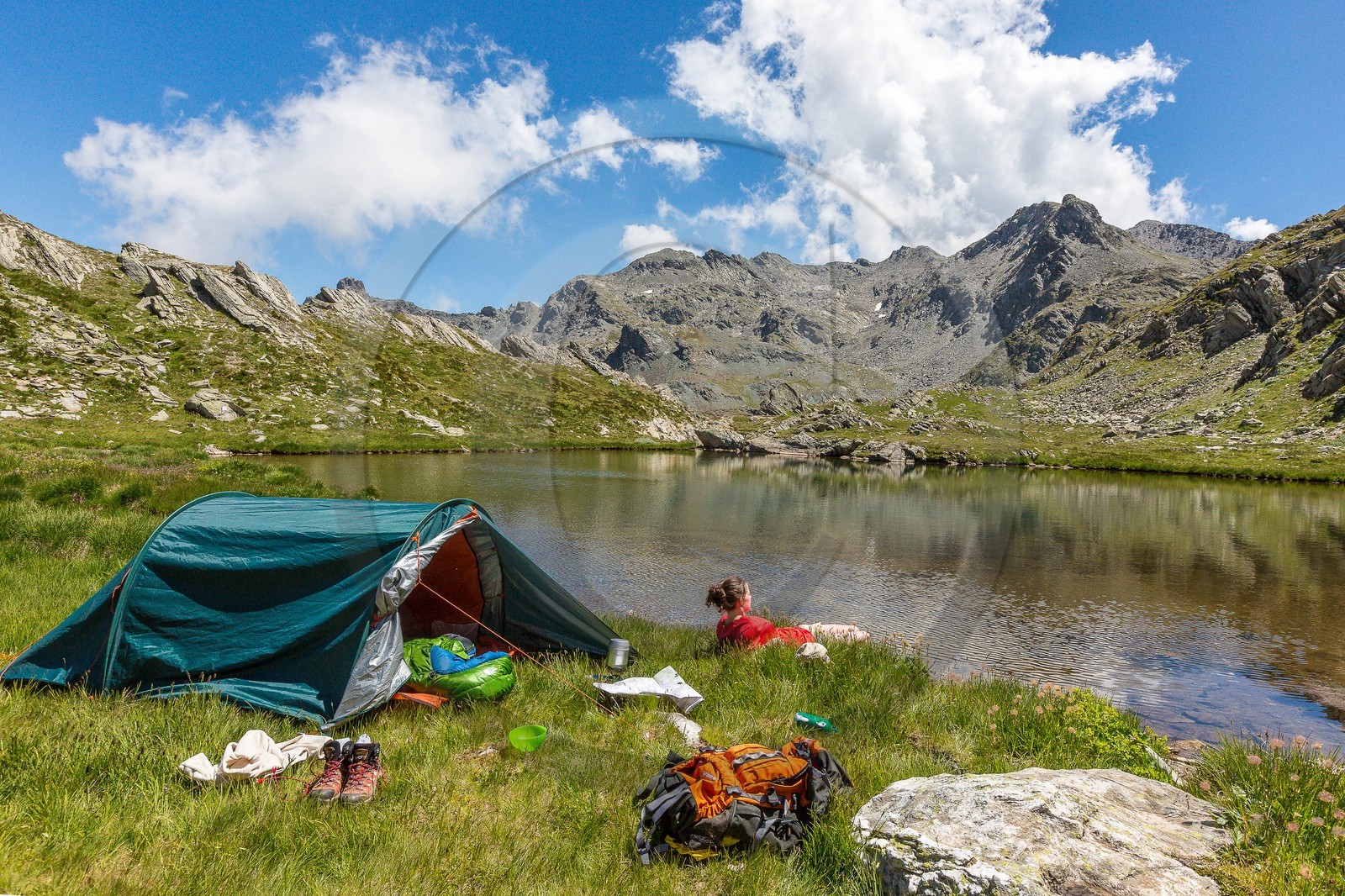 Saint-Paul-sur-Ubaye, Maljasset, col du Longet, Lac Bes inférieur