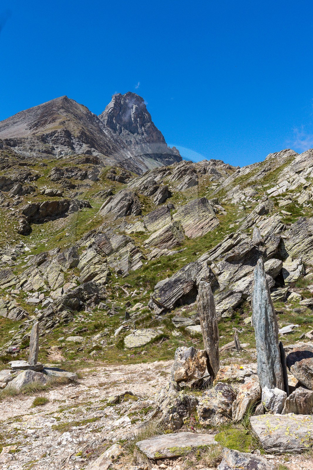 Cairns au col du Longet et la Tête des Toillies