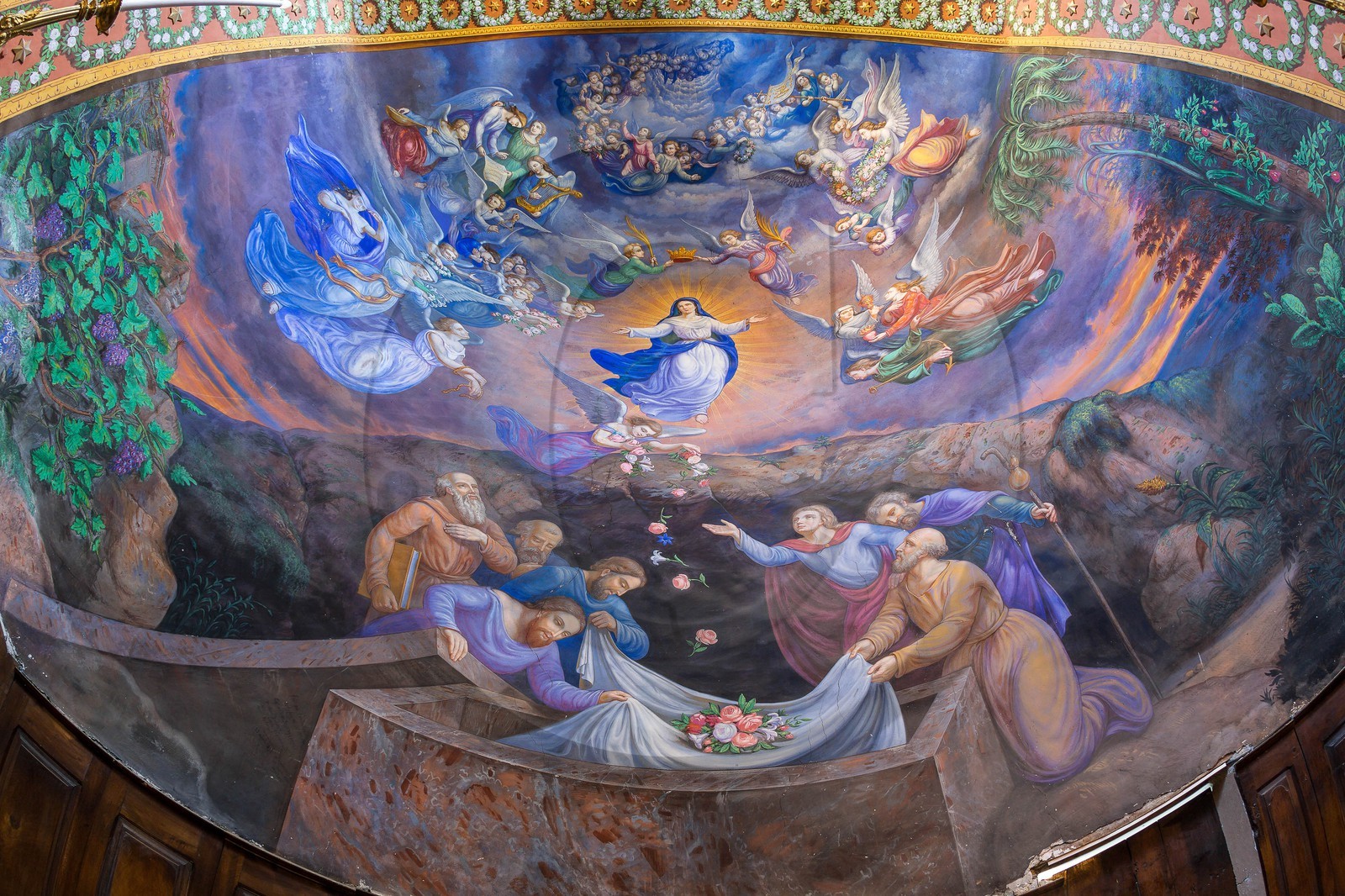 Faucon-de-Barcelonnette, Église Saint-Étienne, peinture de la Nef de l'église