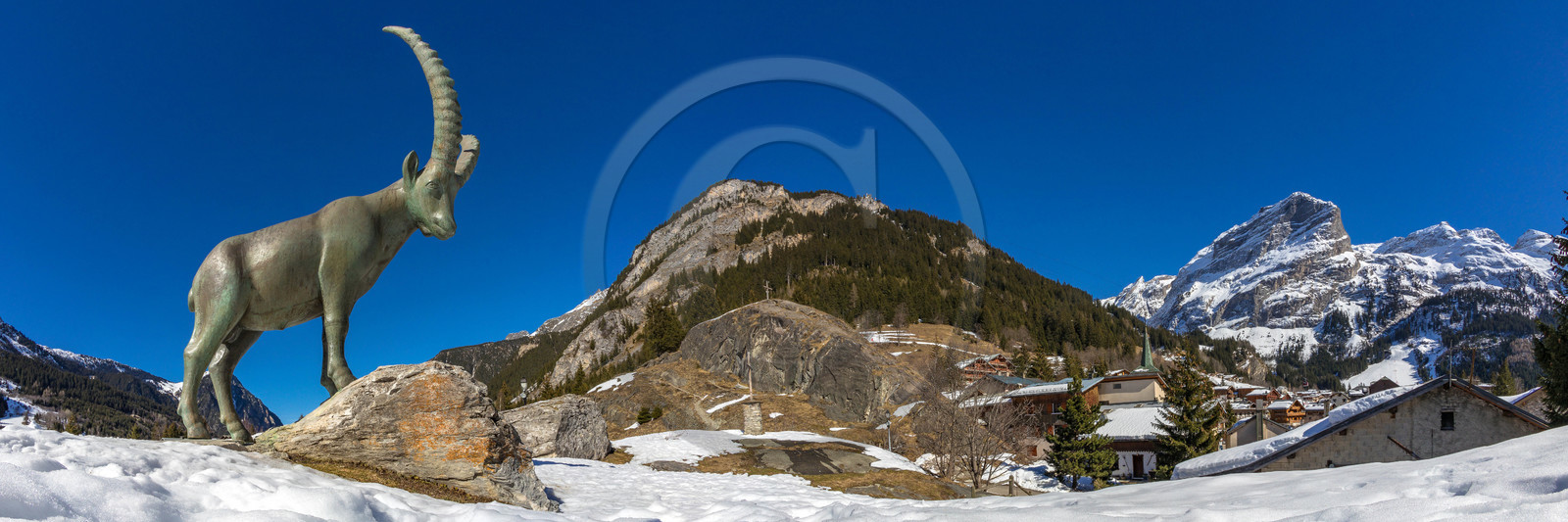 Pralognan-la-Vanoise, bouquetin en bronze